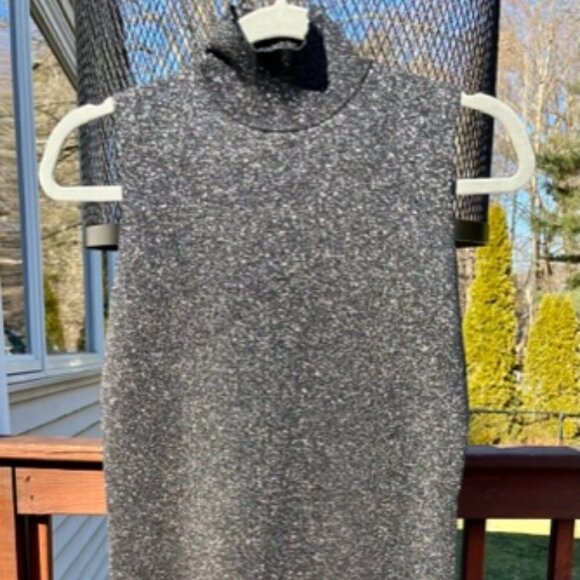 House of Harlow 1960 NWT Women's Black Silver Lurex Metallic Dress Mock Neck Med - Picture 1 of 12